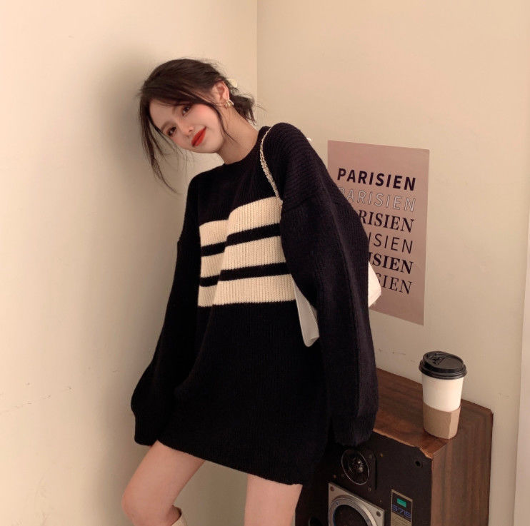 Gothic Deeptown Striped Sweater for Women