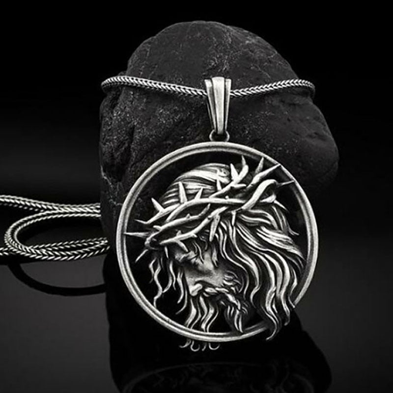 Vintage Crucifixion Crown of Thorns Jesus Necklace