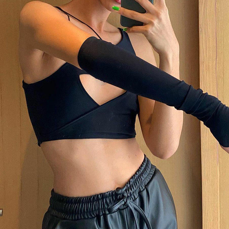 Alternative fashion sleeveless top with grunge vibes