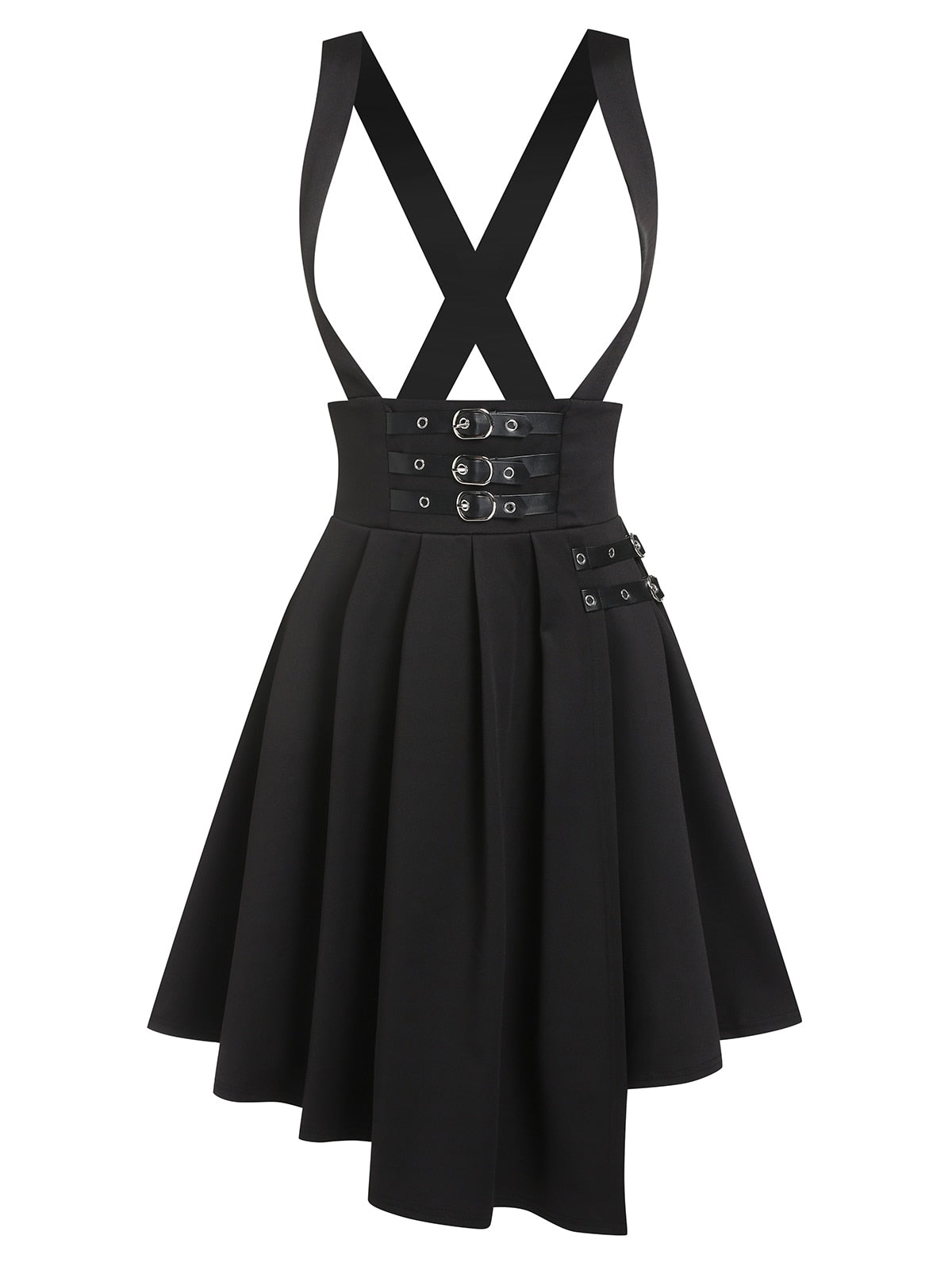 Black Gothic Lace-Up A-Line Skirt