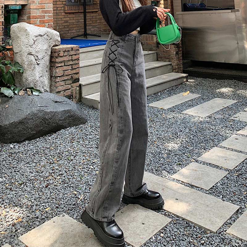 Korean Gothic High Waist Jeans