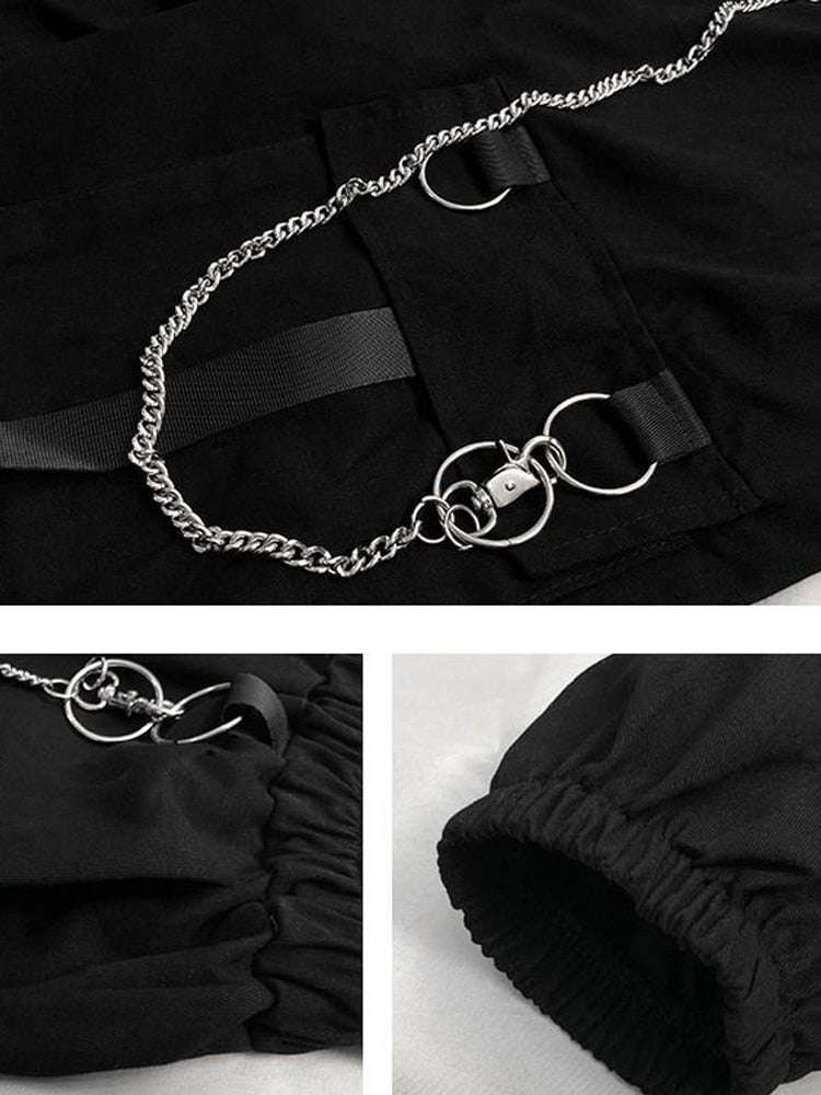 Gothic High Waist Techwear Trousers