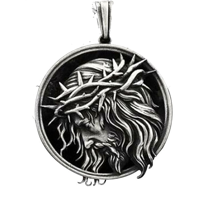 Vintage Crucifixion Crown of Thorns Jesus Necklace