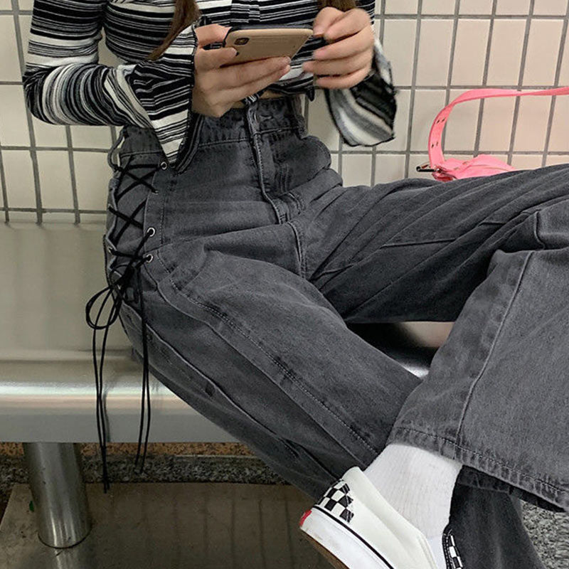 Korean Gothic High Waist Jeans