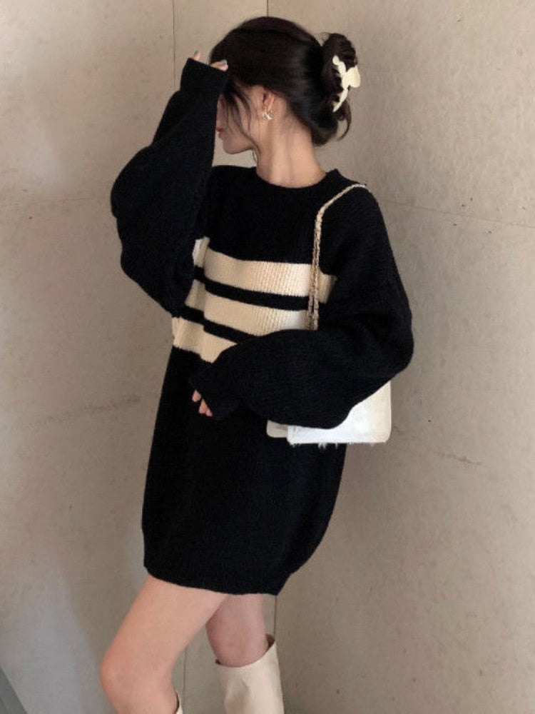 Gothic Deeptown Striped Sweater for Women