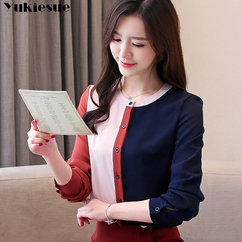 Korean chiffon blouse ladies tops