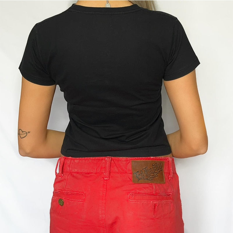 Grunge Print Women's Crop Top