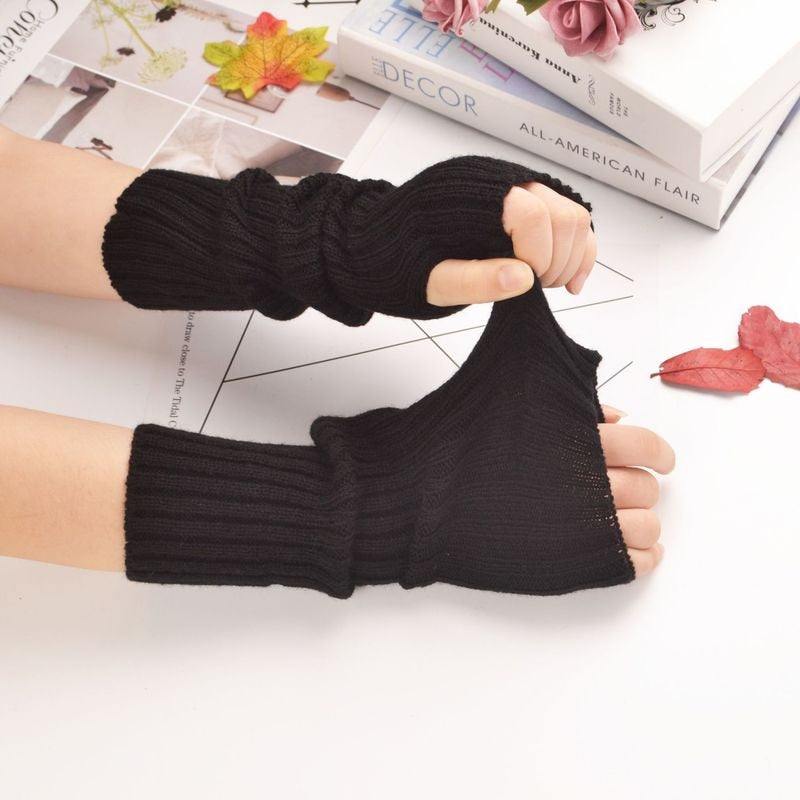 Soft Long Fingerless Gloves