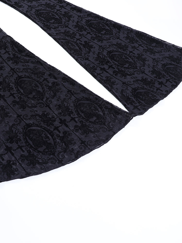 Gothic Black Flare Pants