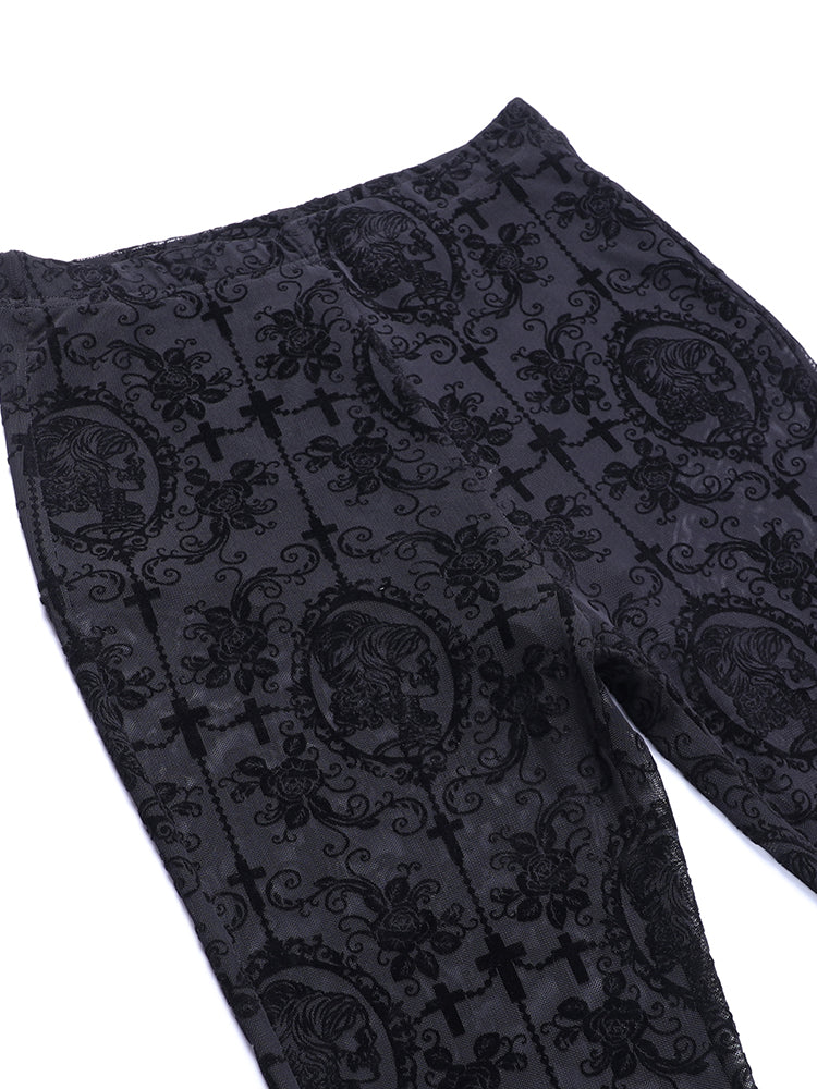 Gothic Black Flare Pants