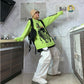Gothic White Cargo Pants with Chain