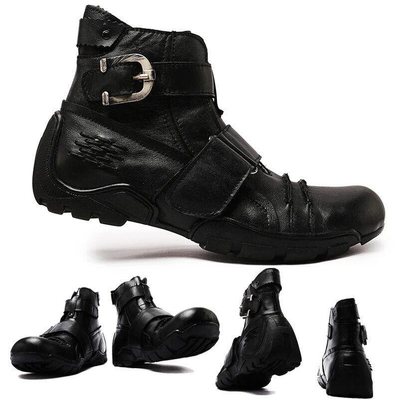 Men's Gothic Military Boots - Winter Cowboy Snow Punk Style