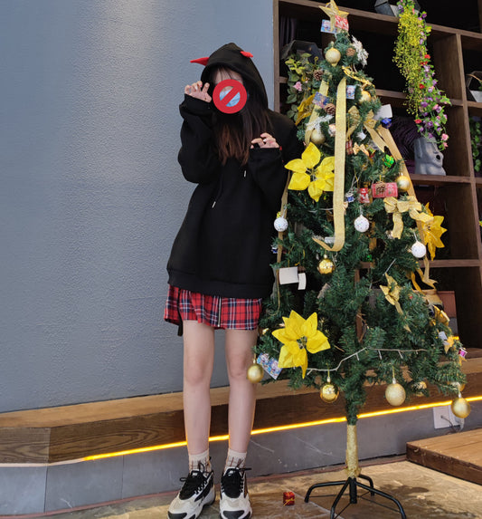 Harajuku Hoodies with Little Devil Horns