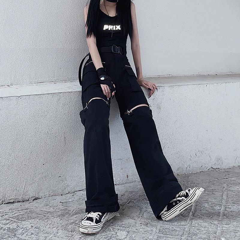Techwear Gothic Black Cargo Pants