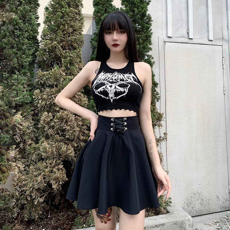 Gothic High Waisted School Skirt