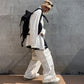 Gothic White Cargo Pants with Chain