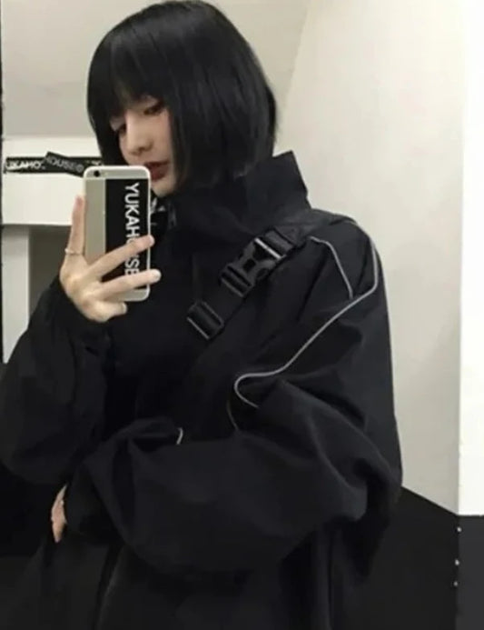 Reflective Jacket Women Autumn Casual All-Match Black
