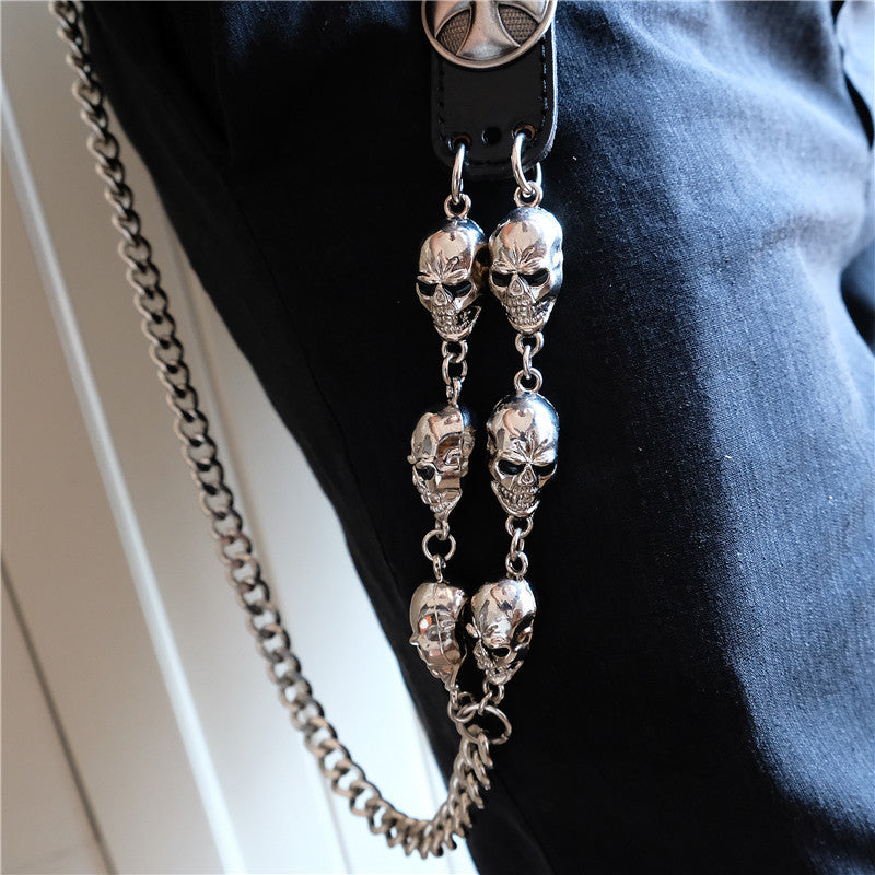 Gothic Motorcycle Skull Belt Chain
