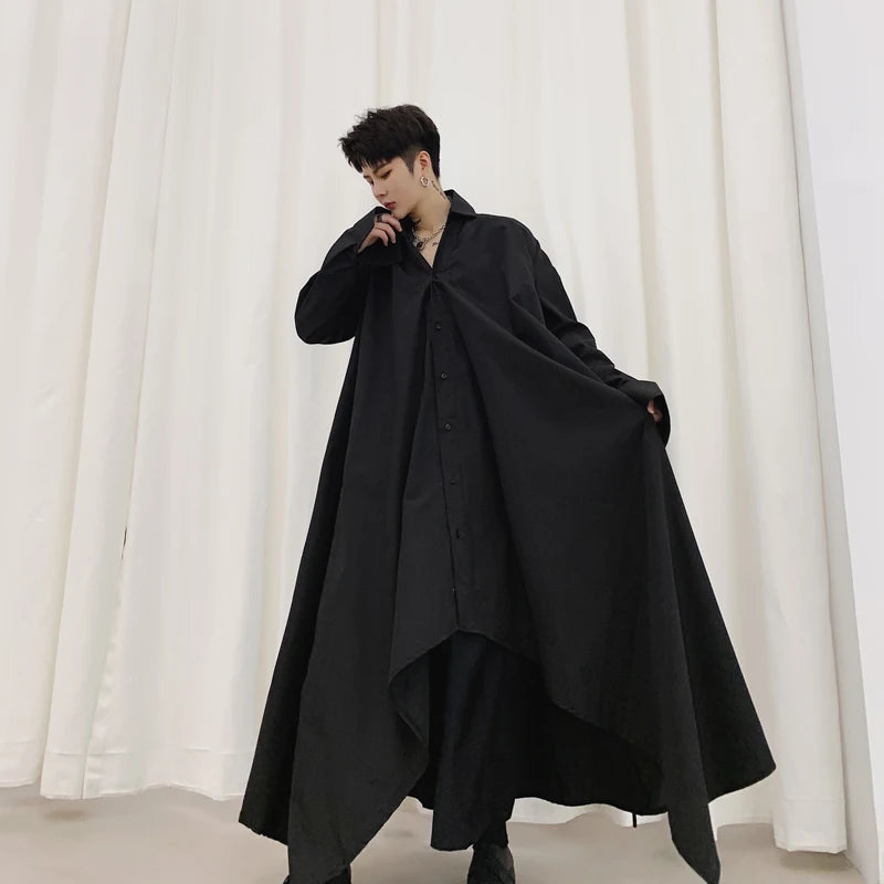 Vintage Streetwear Kimono - Gothic Long Style Shirt for Men