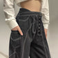 Gothic Black Wide Leg Jeans
