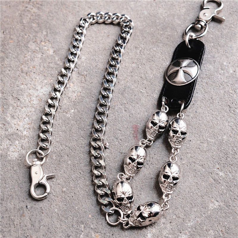 Gothic Motorcycle Skull Belt Chain