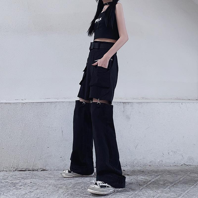Techwear Gothic Black Cargo Pants