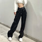 Gothic Black Wide Leg Jeans