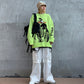 Gothic White Cargo Pants with Chain