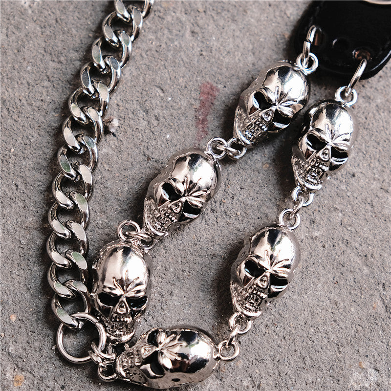 Gothic Motorcycle Skull Belt Chain