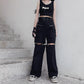 Techwear Gothic Black Cargo Pants