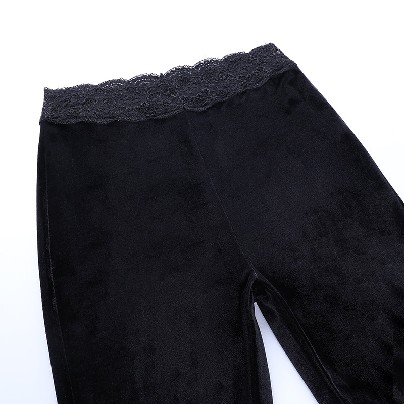 Gothic High Waist Flared Pants