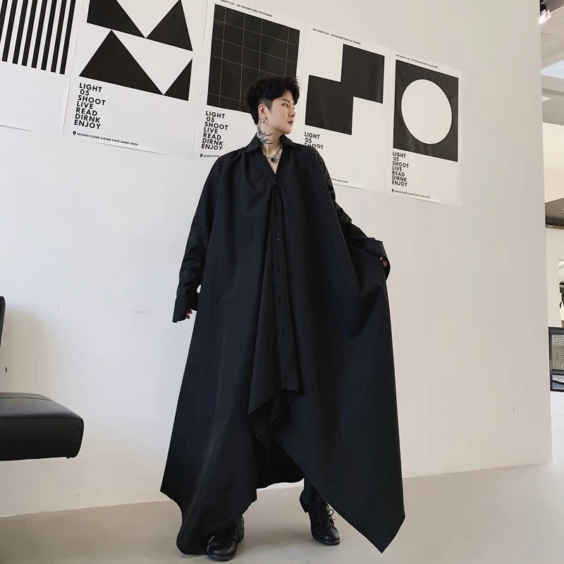 Gothic Kimono Robe Shirt for Men and Women - Black Design