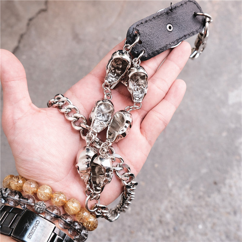 Gothic Motorcycle Skull Belt Chain