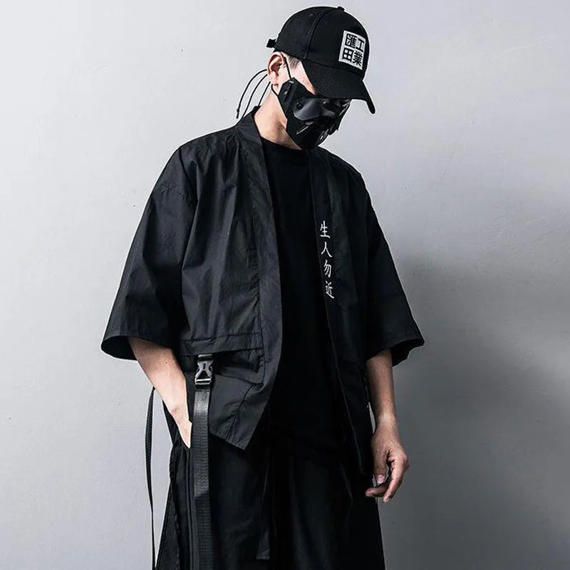 Japanese Harajuku Techwear Short-Sleeved Taoist Robes for Men
