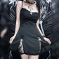 Black Gothic Lolita Style Mini A-line Dress for Women