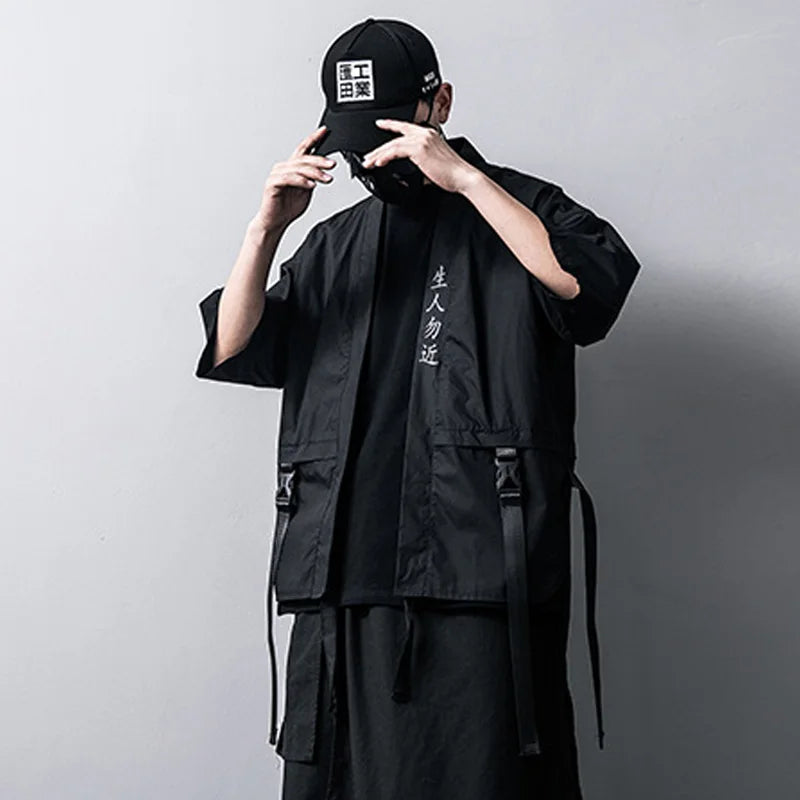Japanese Harajuku Techwear Short-Sleeved Taoist Robes for Men