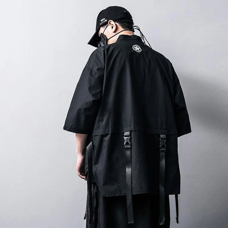 Japanese Harajuku Techwear Short-Sleeved Taoist Robes for Men