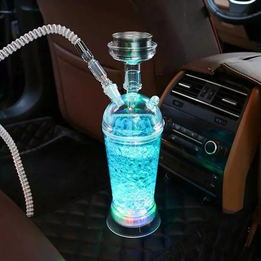 Portable Car Hookah Cup Shisha Set with Colorful LED Light
