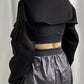 Women's Gothic jacket with short hem and belted waist for a bold look