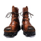 Men's Skull Gothic Punk Leather Motorcycle Boots for winter