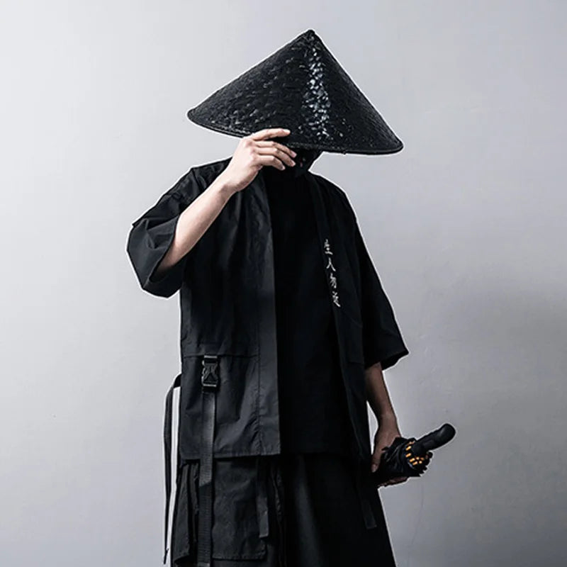 Japanese Harajuku Techwear Short-Sleeved Taoist Robes for Men