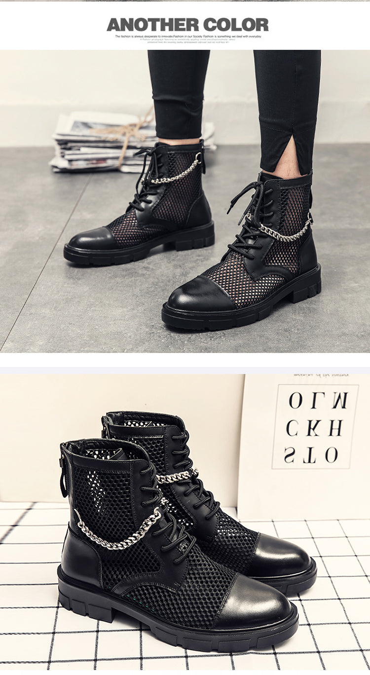 Punk Chain Gothic Ankle Boots