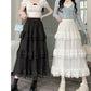 High-Low Gothic Lace Ruffle Skirt High Low Ruched Ruffle Pleated Skirts rok