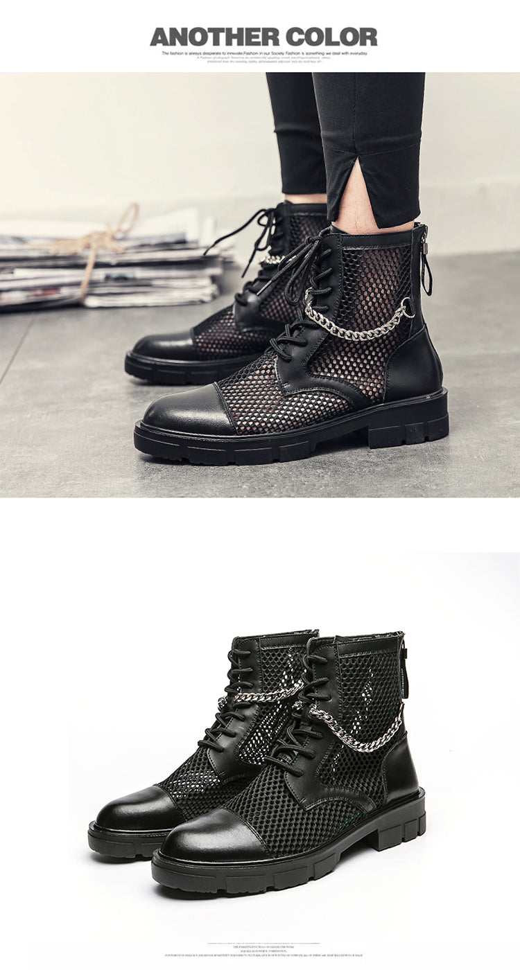 Punk Chain Gothic Ankle Boots