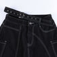 Gothic Black Wide Leg Jeans