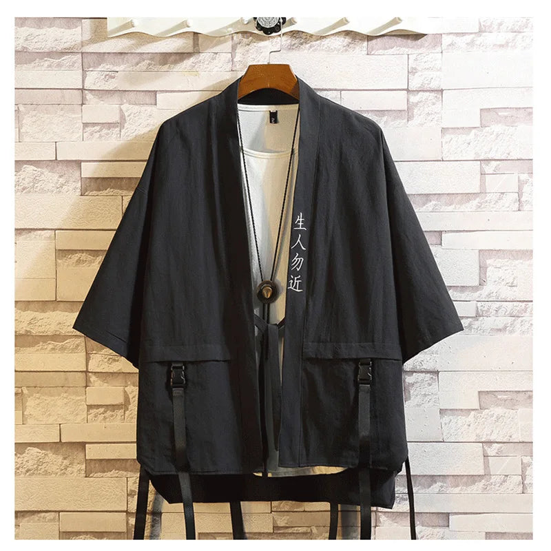 Japanese Harajuku Techwear Short-Sleeved Taoist Robes for Men