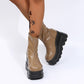 Gothic Winter Wedge Heel Boots