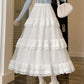 High-Low Gothic Lace Ruffle Skirt High Low Ruched Ruffle Pleated Skirts rok