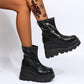 Gothic Winter Wedge Heel Boots