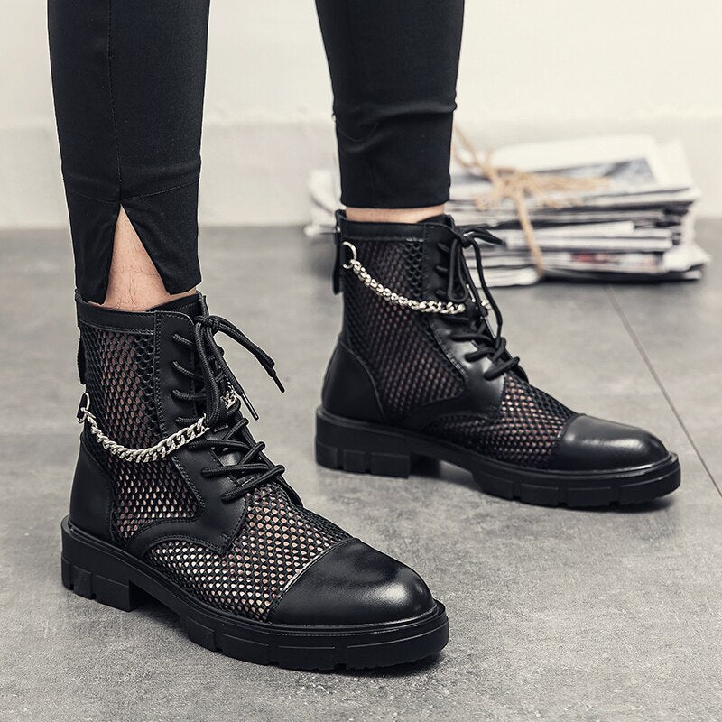 Punk Chain Gothic Ankle Boots